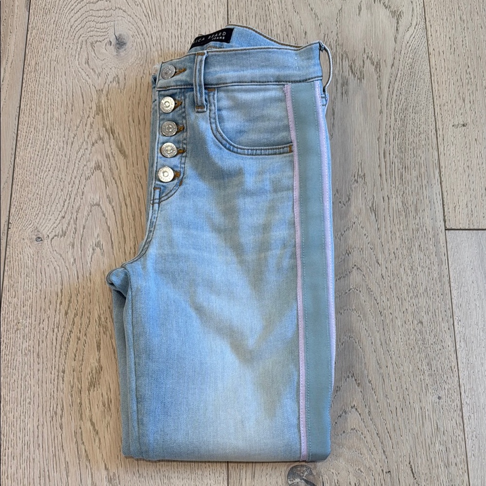 Veronica Beard Carolyn Tuxedo Stripe Baby Boot High Rise Jeans in Size 25/0